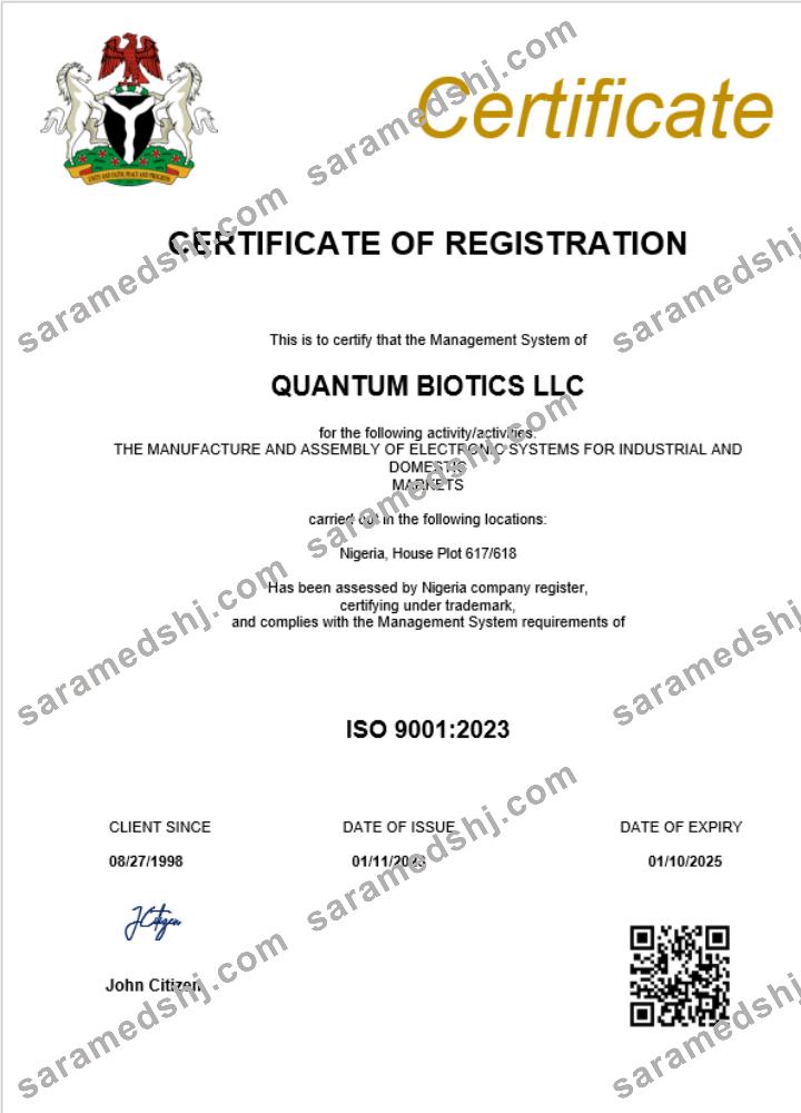 Nigeria business registration certificate Word and PDF template